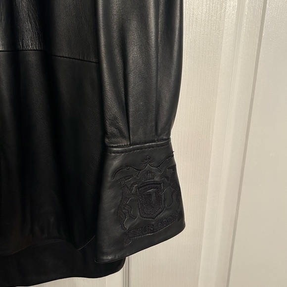 New Italian Leather Shirt Shacket Size S by Trussardi - Picture 10 of 14